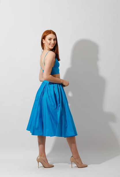 Co-Ord Flared Skirt - Blue