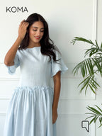 Eve Midi Blend Dress - Baby Blue