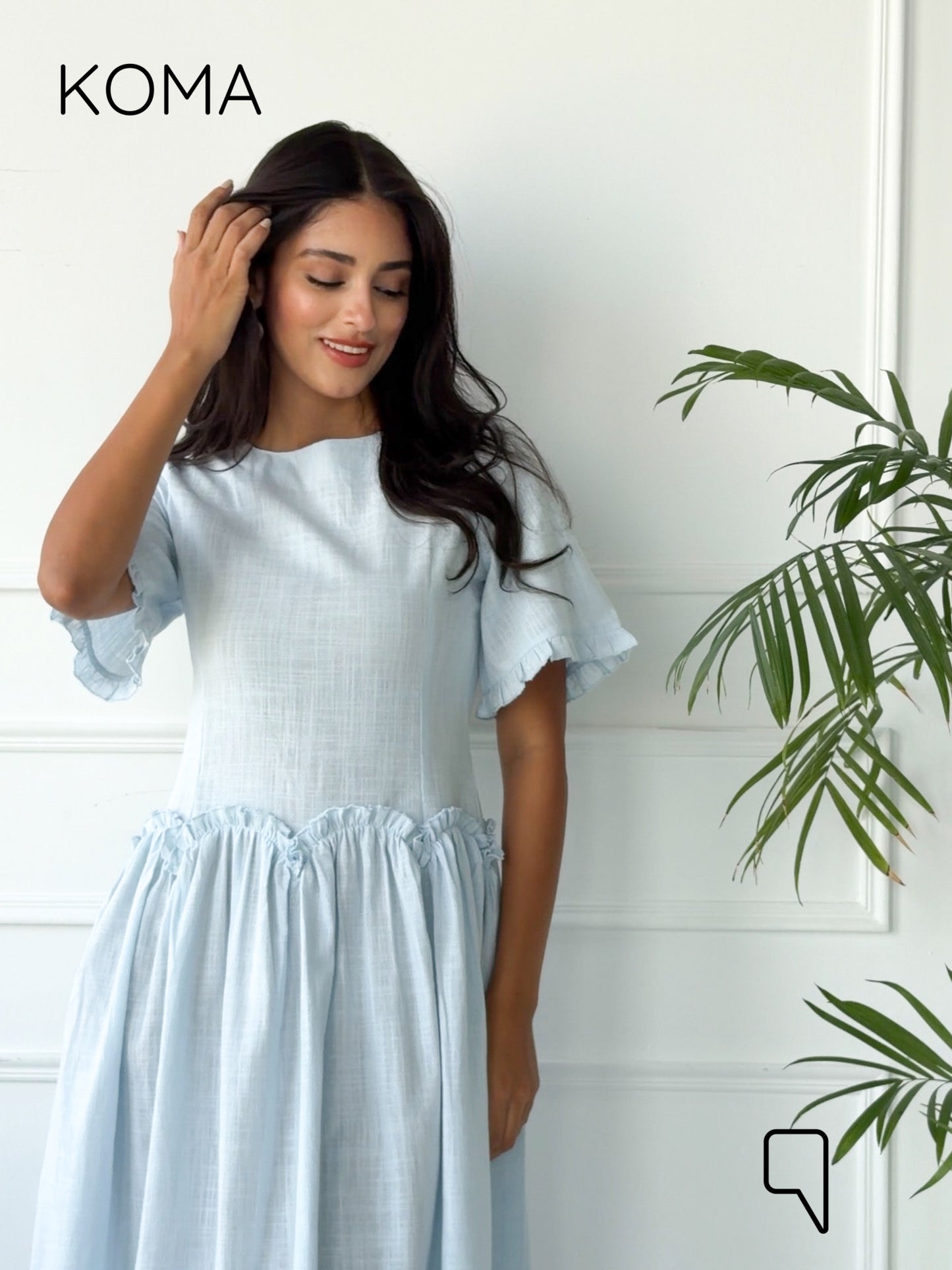 Eve Midi Blend Dress - Baby Blue