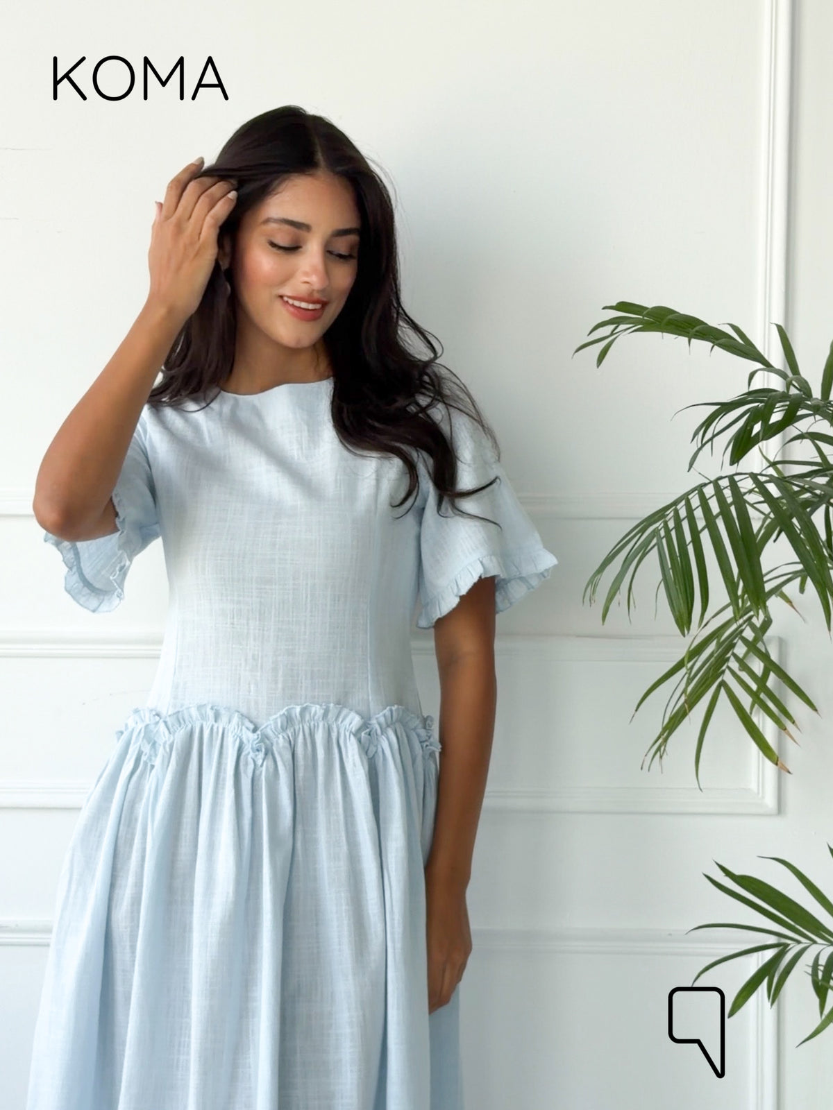 Eve Midi Blend Dress - Baby Blue