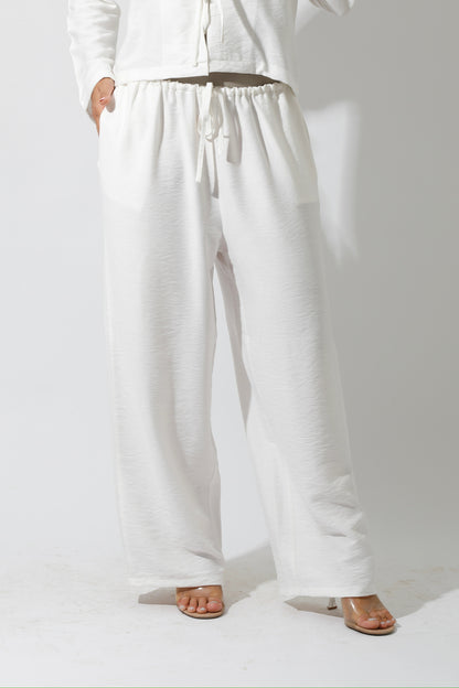 Co-Ord Lose Tied Pants - White