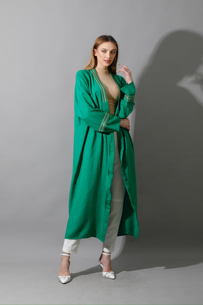 Long Kaftan - Green X Gold