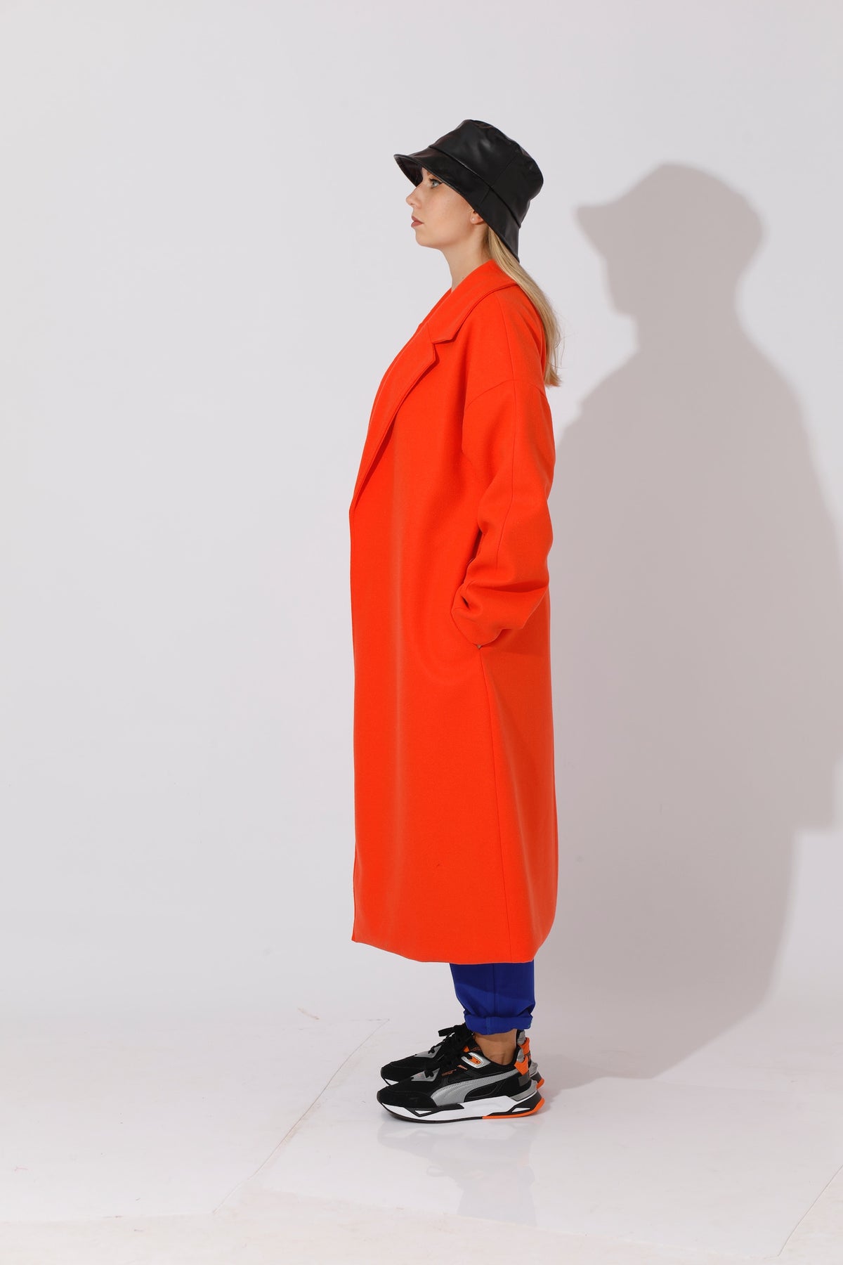 Oversized Wrapped Coat - Orange