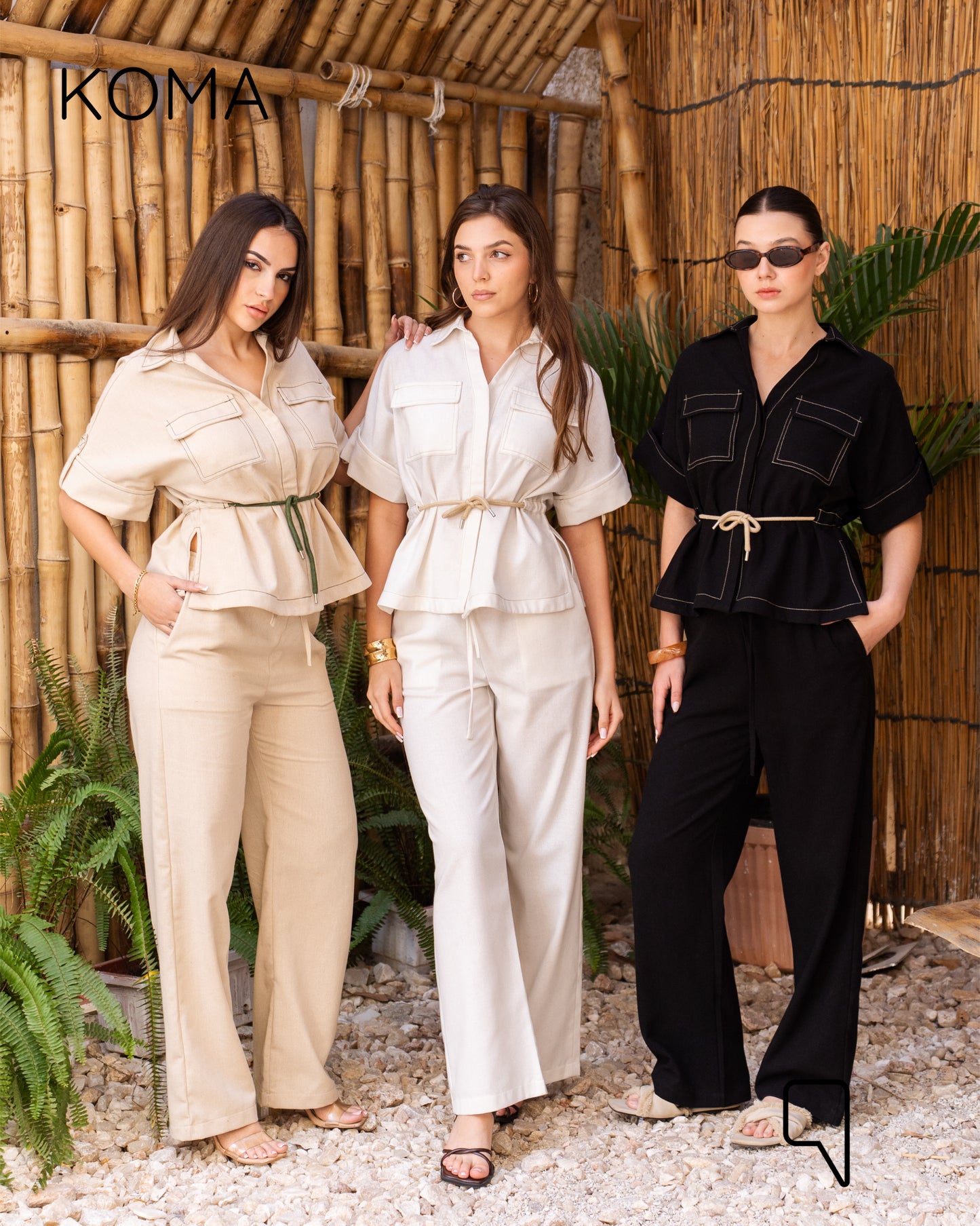 Leilani Stitched Shirt & Straight Trousers
Set - White