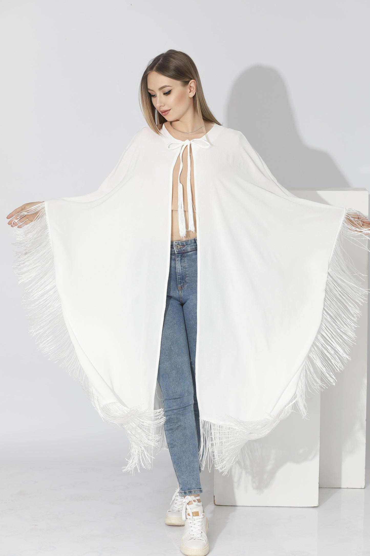 Fringed Cardigan - White