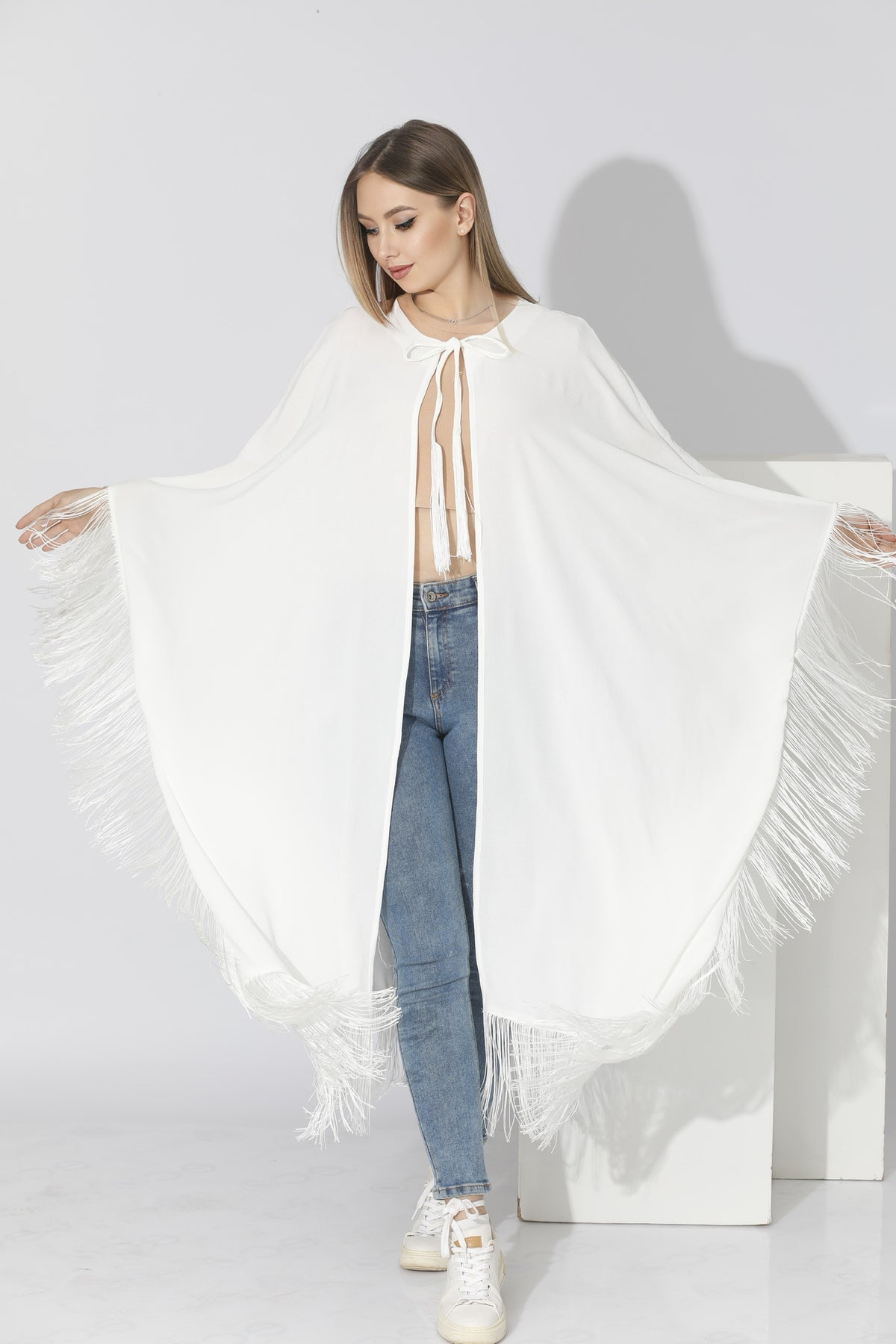Fringed Cardigan - White