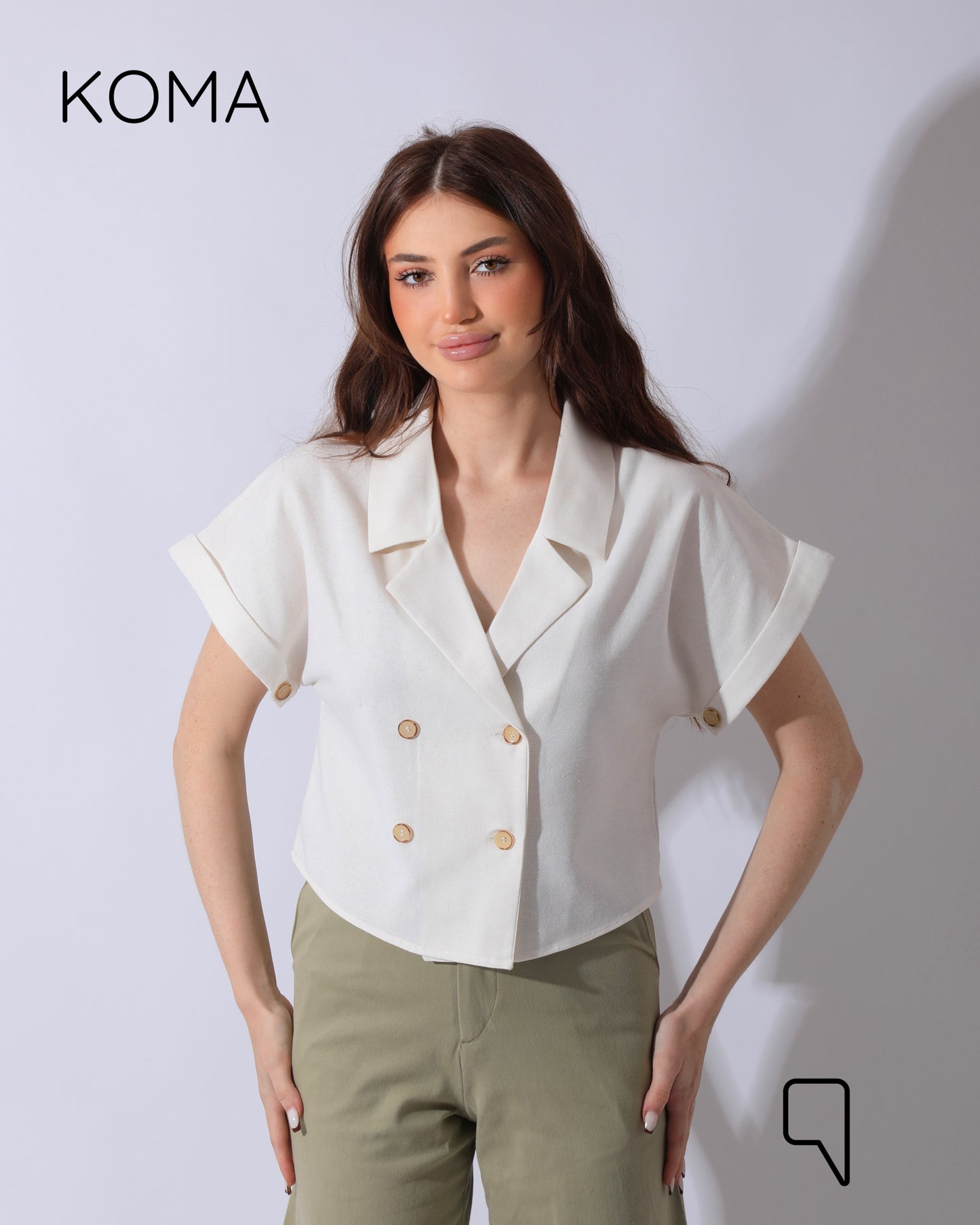 Mira Crossover Short Shirt - White