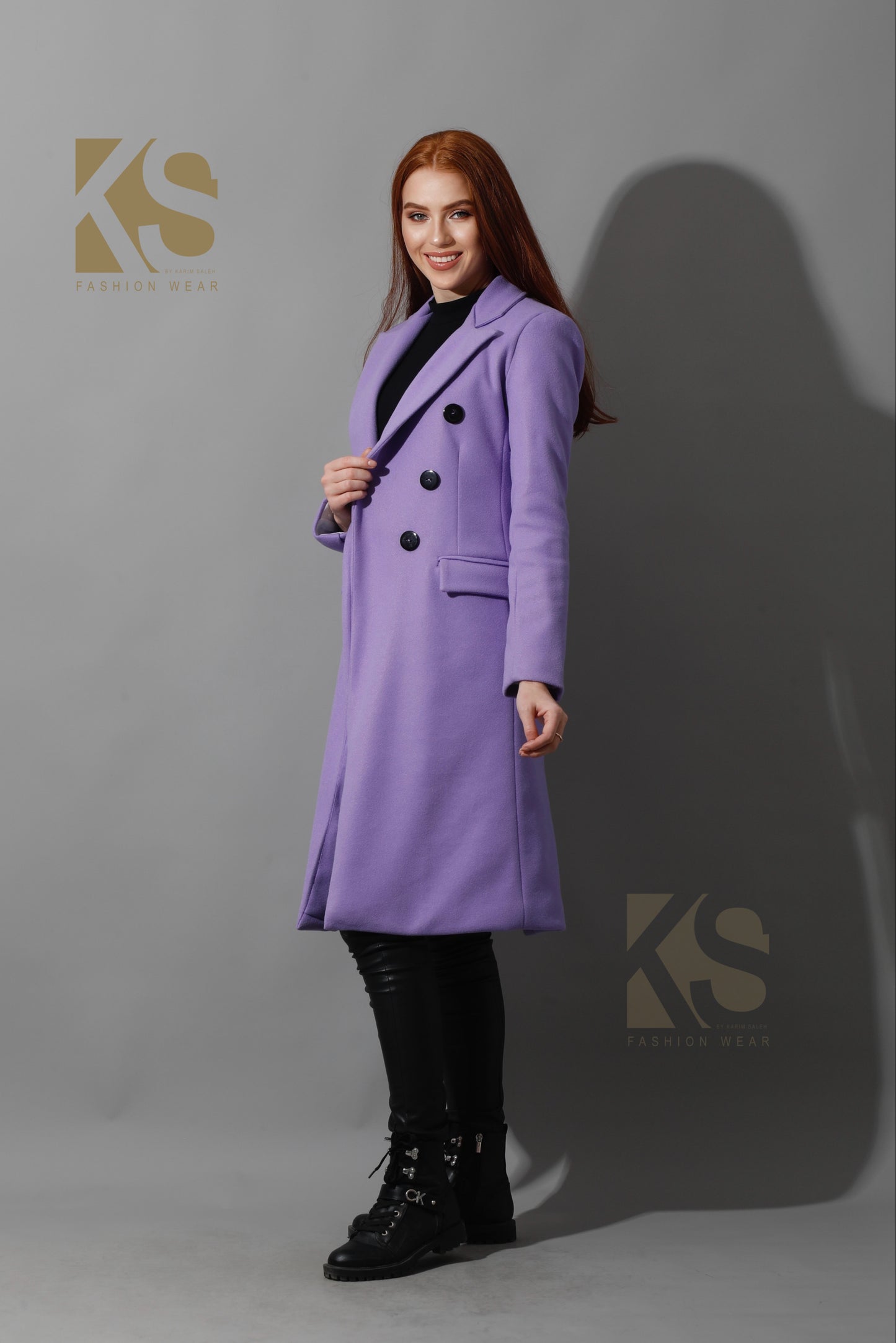 Front Open Coat - Lavender
