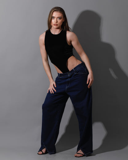 Velvet Body Suit - Black