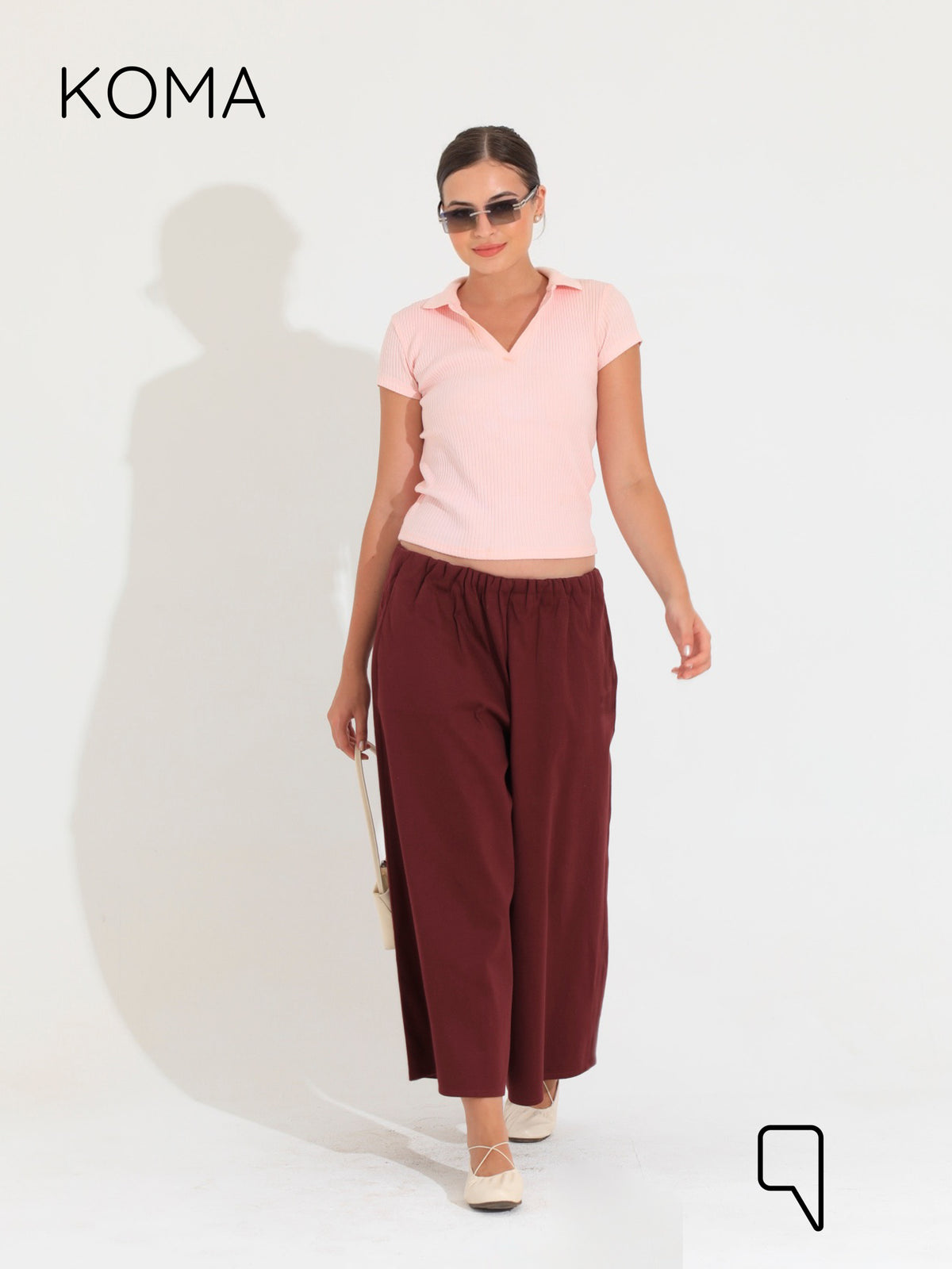 Violet Culottes Trousers - Maroon