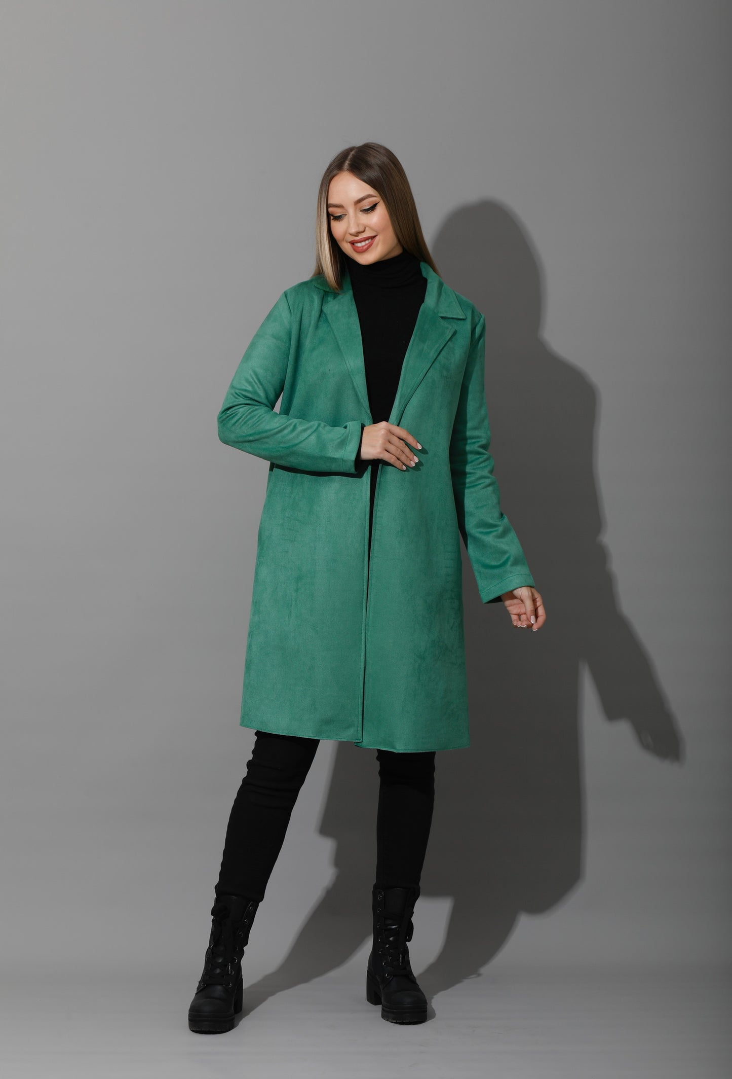 Open Front Cardigan - Green