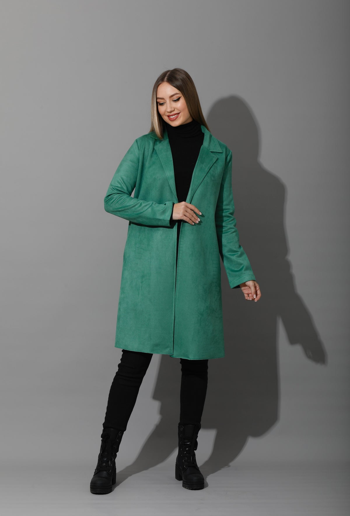 Open Front Cardigan - Green