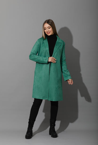 Open Front Cardigan - Green