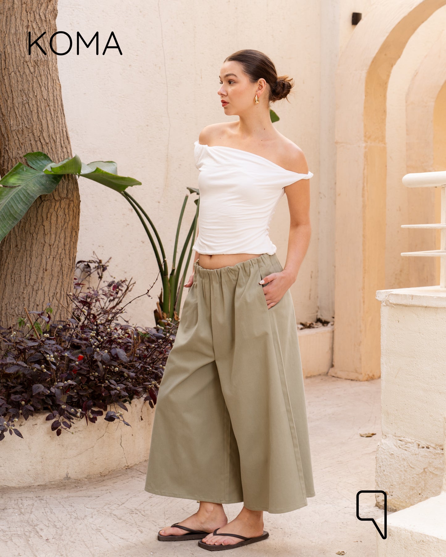 Violet Culottes Trousers - Olive