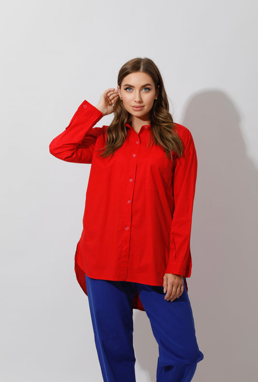 Buttons Back Shirt - Red