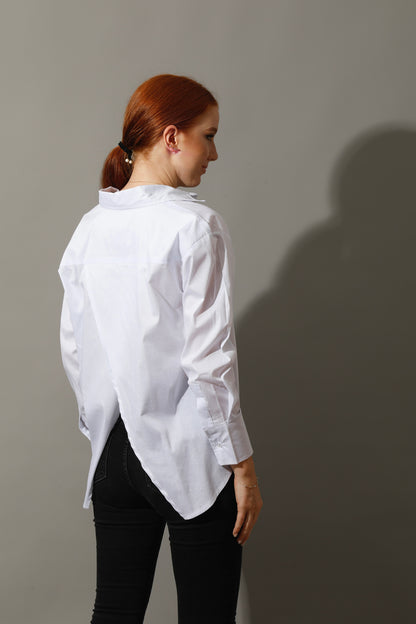 Back Slit Shirt - White