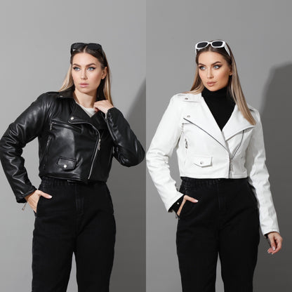 Leather Biker Jacket - Black