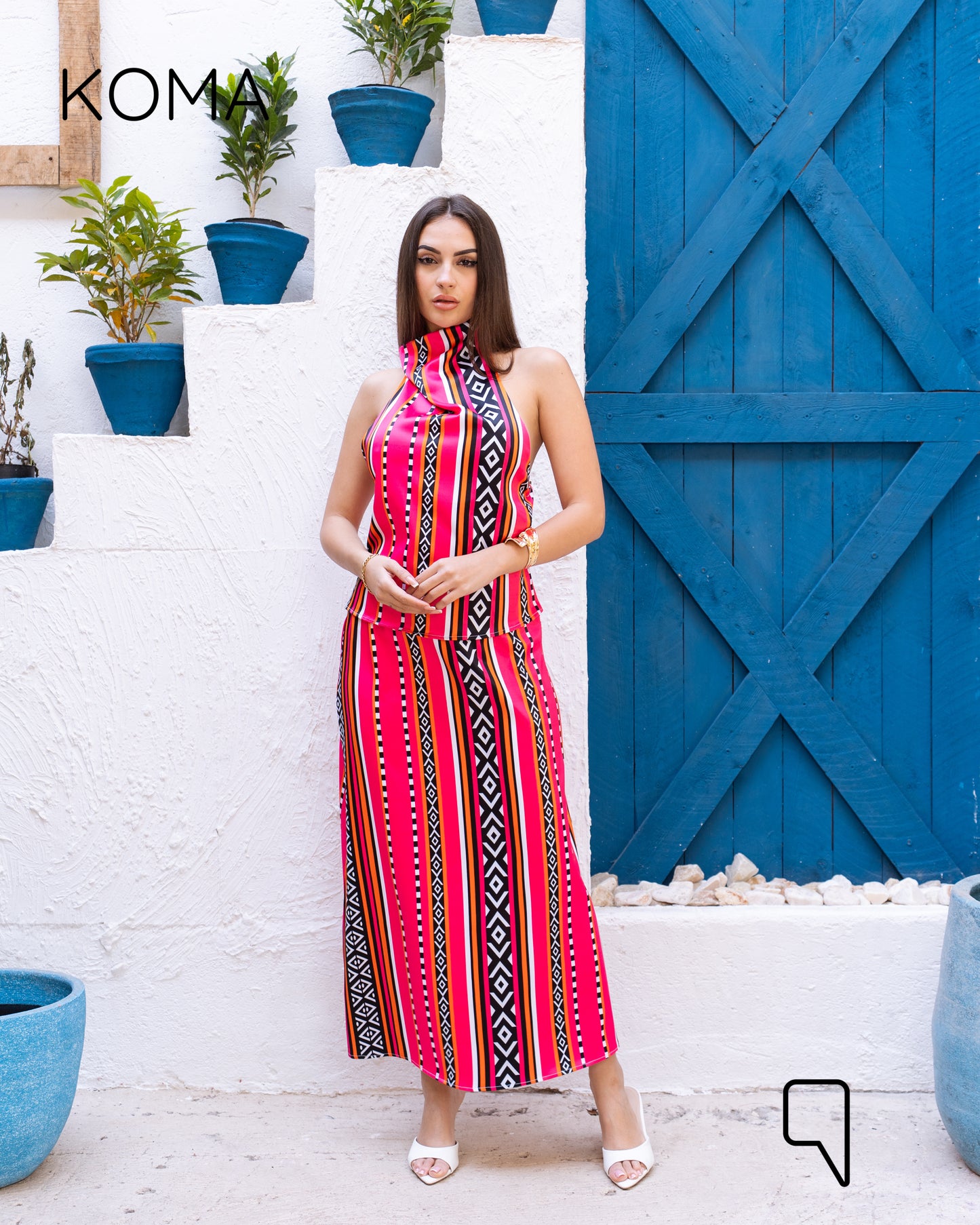 Violet Satin Midi Skirt - Multicolored