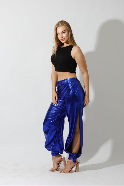 Side Slit Trousers - Electric Blue