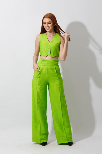 Co-Ord Vest Set - Lime Green