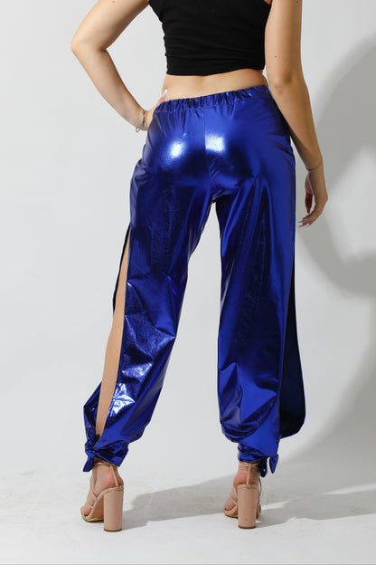 Side Slit Trousers - Electric Blue
