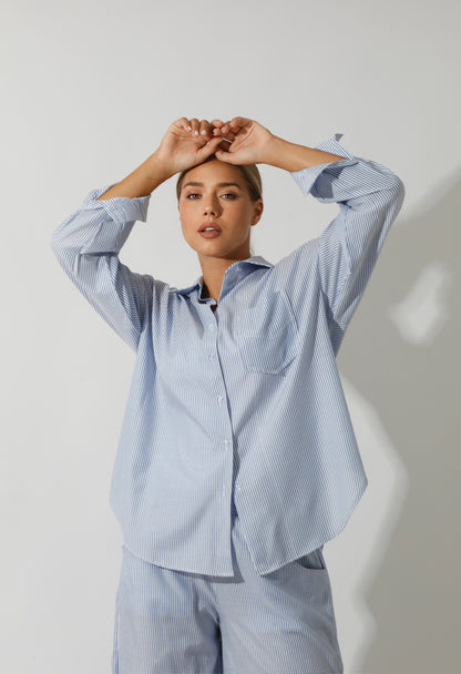 Lose Striped Shirt - Striped Blue