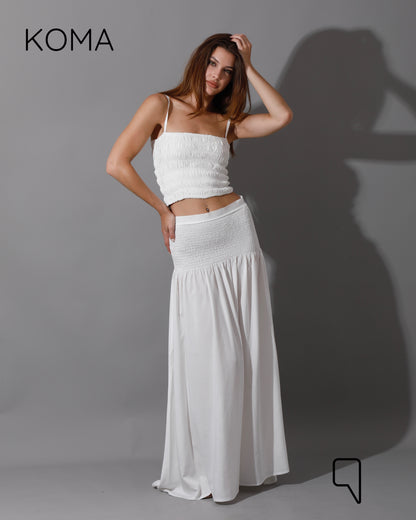 Tabitha Elastic Skirt - White