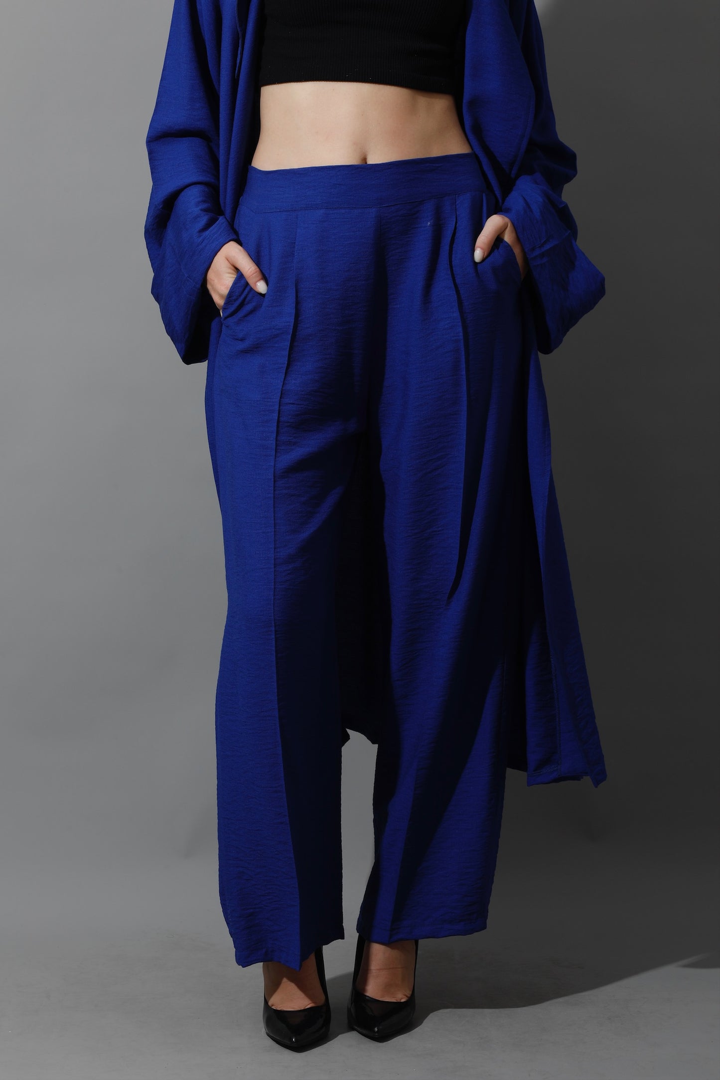 Wide Leg Trousers - Electric Blue
