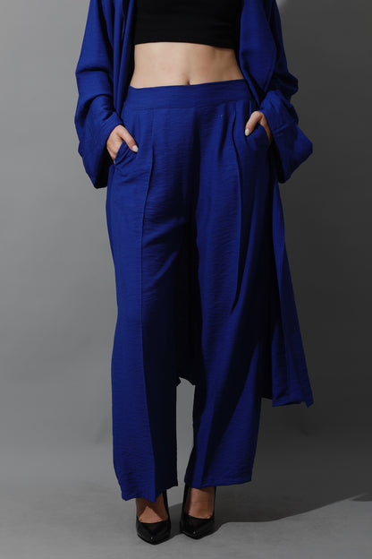 Wide Leg Trousers - Electric Blue