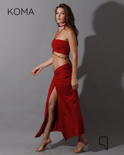 Layton Tied Up Co-Ord - Maroon