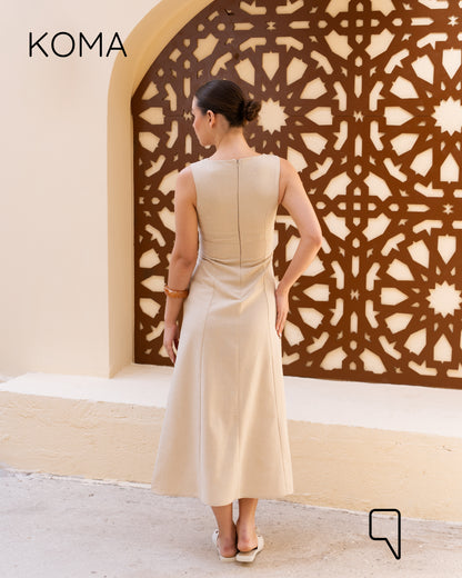 ivanna Midi Blend Dress - Beige