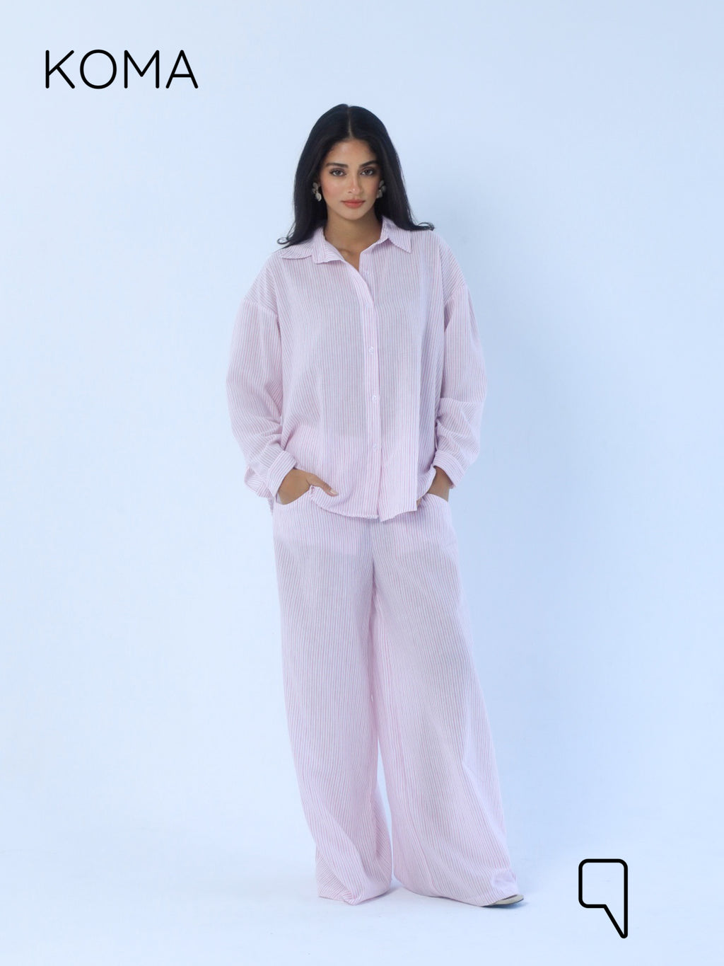 Matilda Wide Leg trousers - Striped Pink