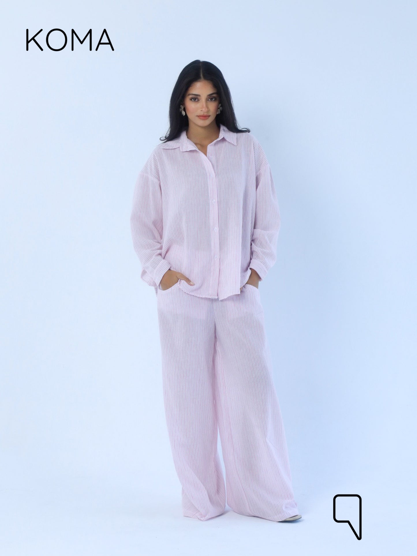 Matilda Long Sleeves Shirt - Striped Pink
