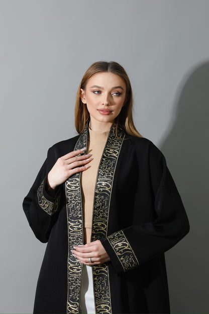 Arabic Long Kaftan - Black & Gold