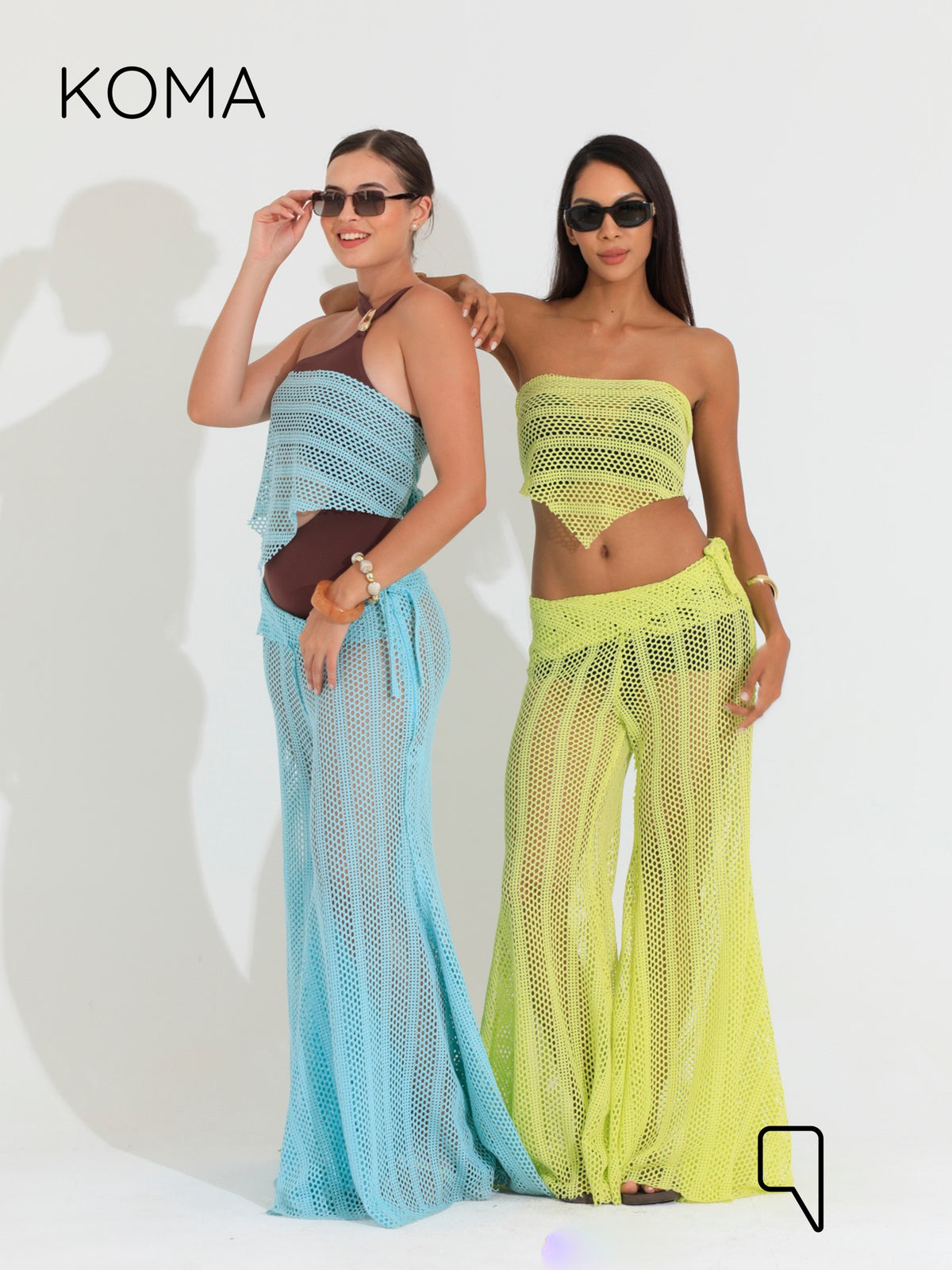 Paula Flare knitted Pants - Mint