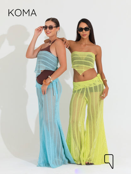 Paula Flare knitted Pants - Mint