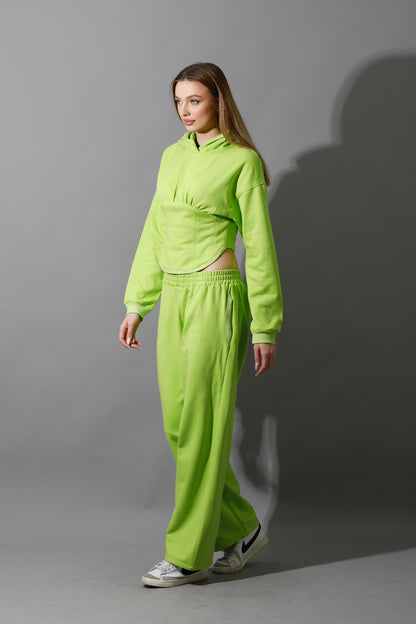 Corset Hoodie Set - Lime Green