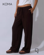 Elsie Lose Fit Trousers - Brown