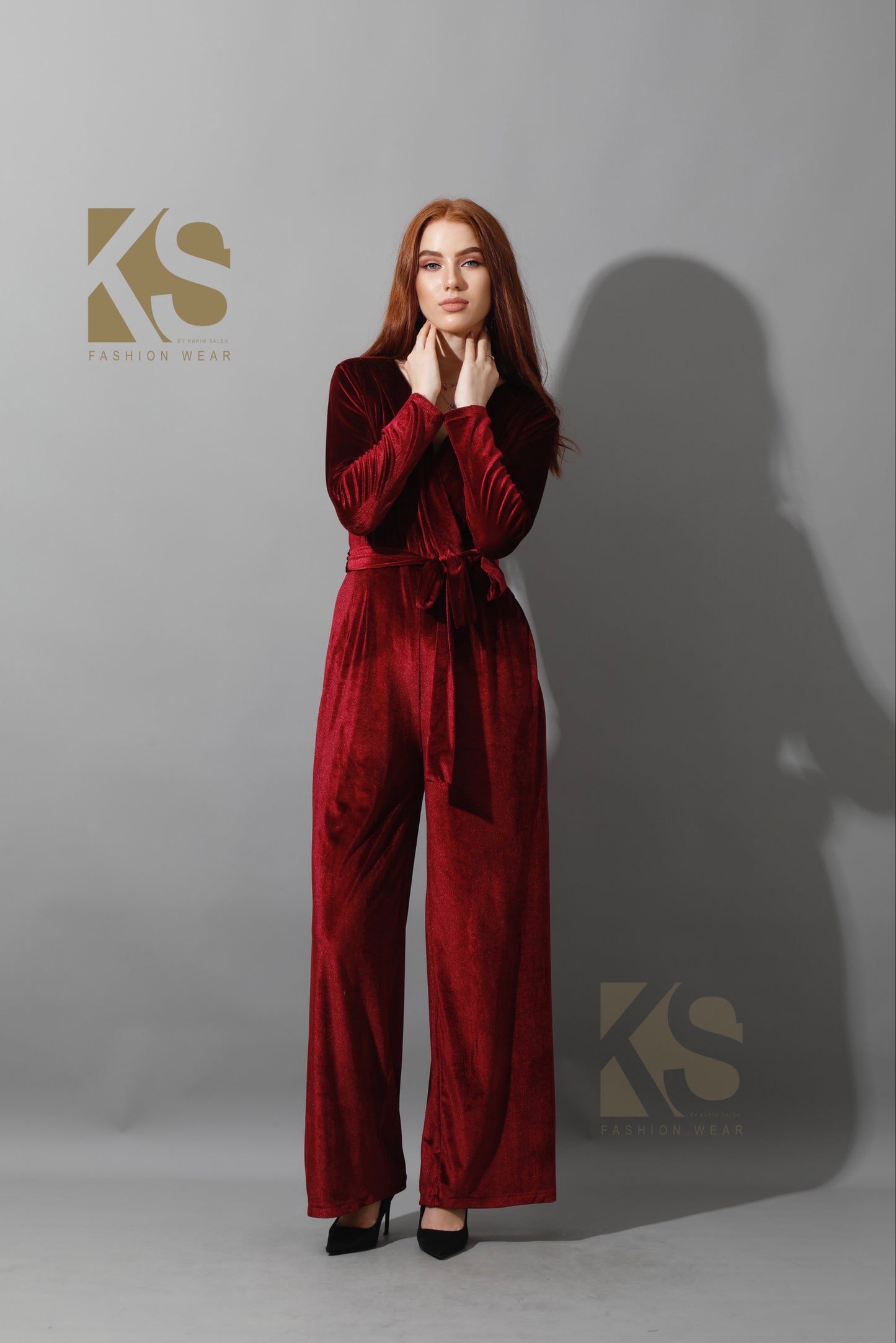 Wrapped wide leg Jumpsuit- Maroon