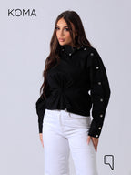 issy snap-button Shirt - Black