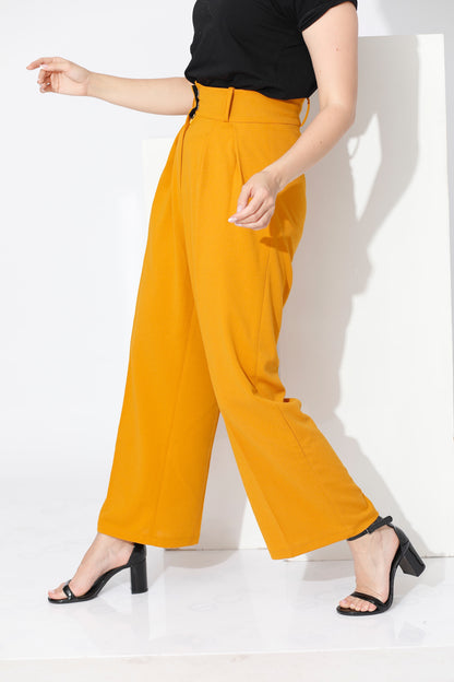 High Waist Trousers - Yellow