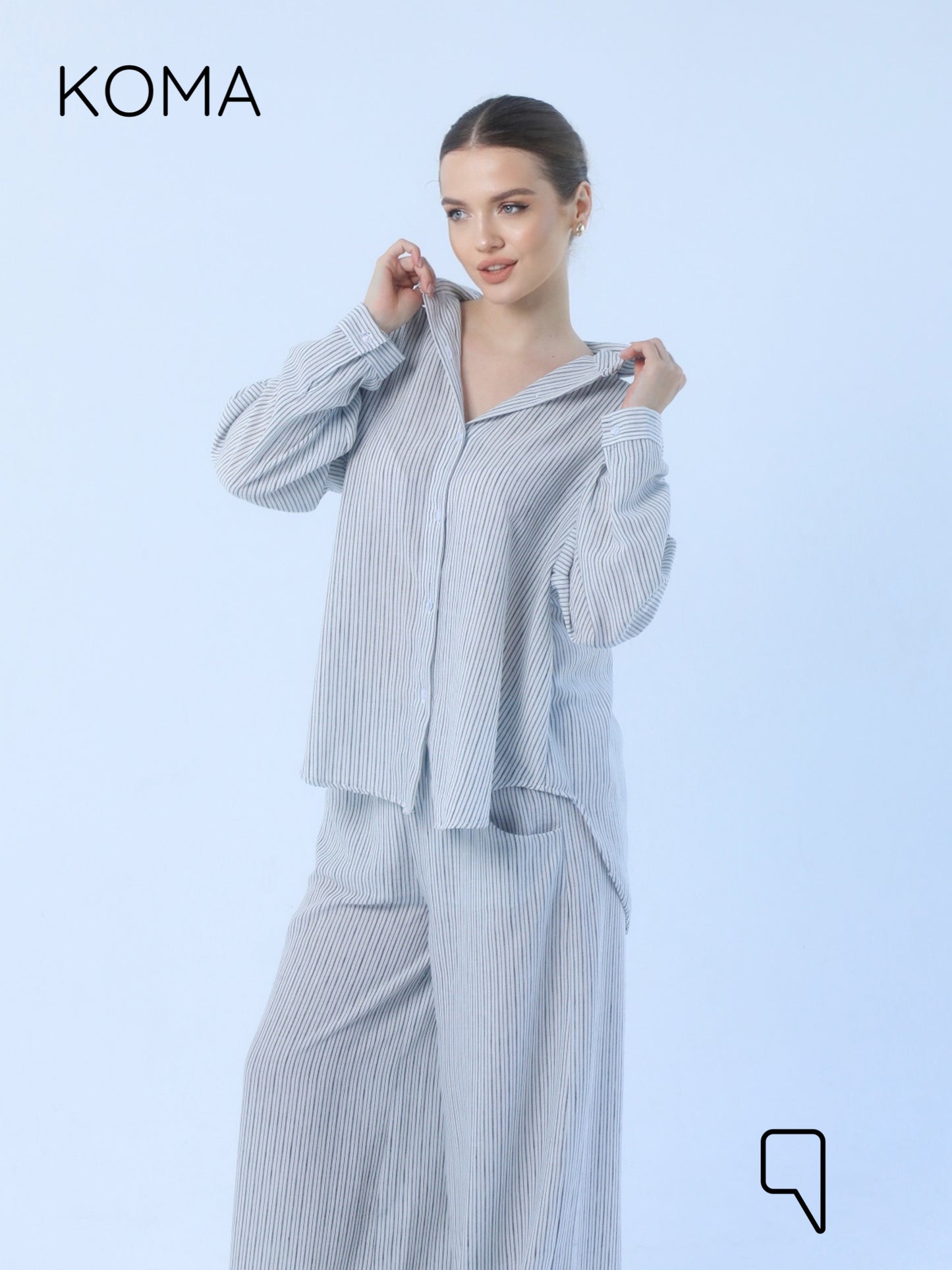 Matilda Long Sleeves Shirt - Striped Black