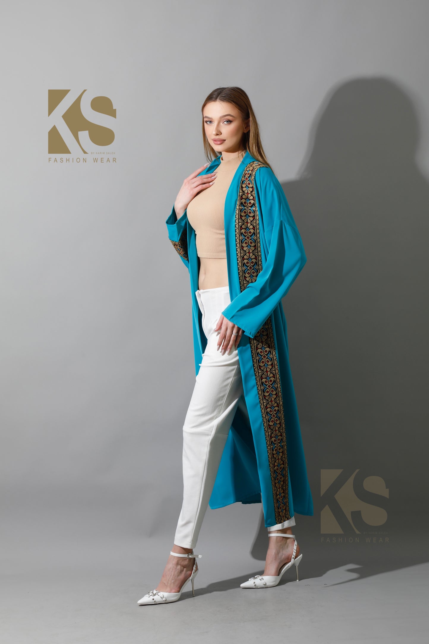 Long CBH Kaftan - Turquoise
