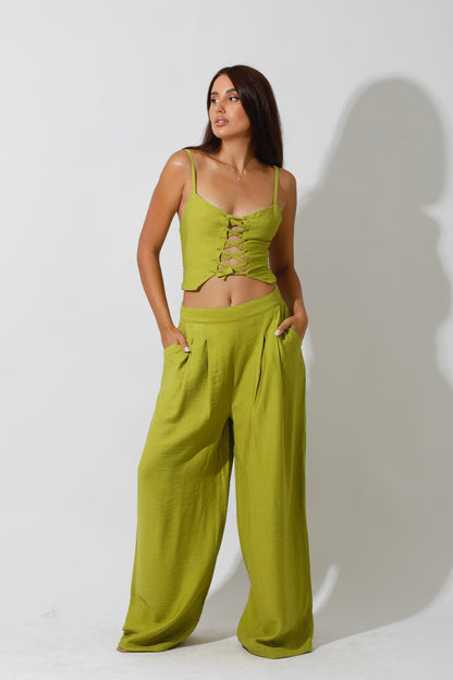 Co-Ord Rope Top & Trousers - kiwi Green