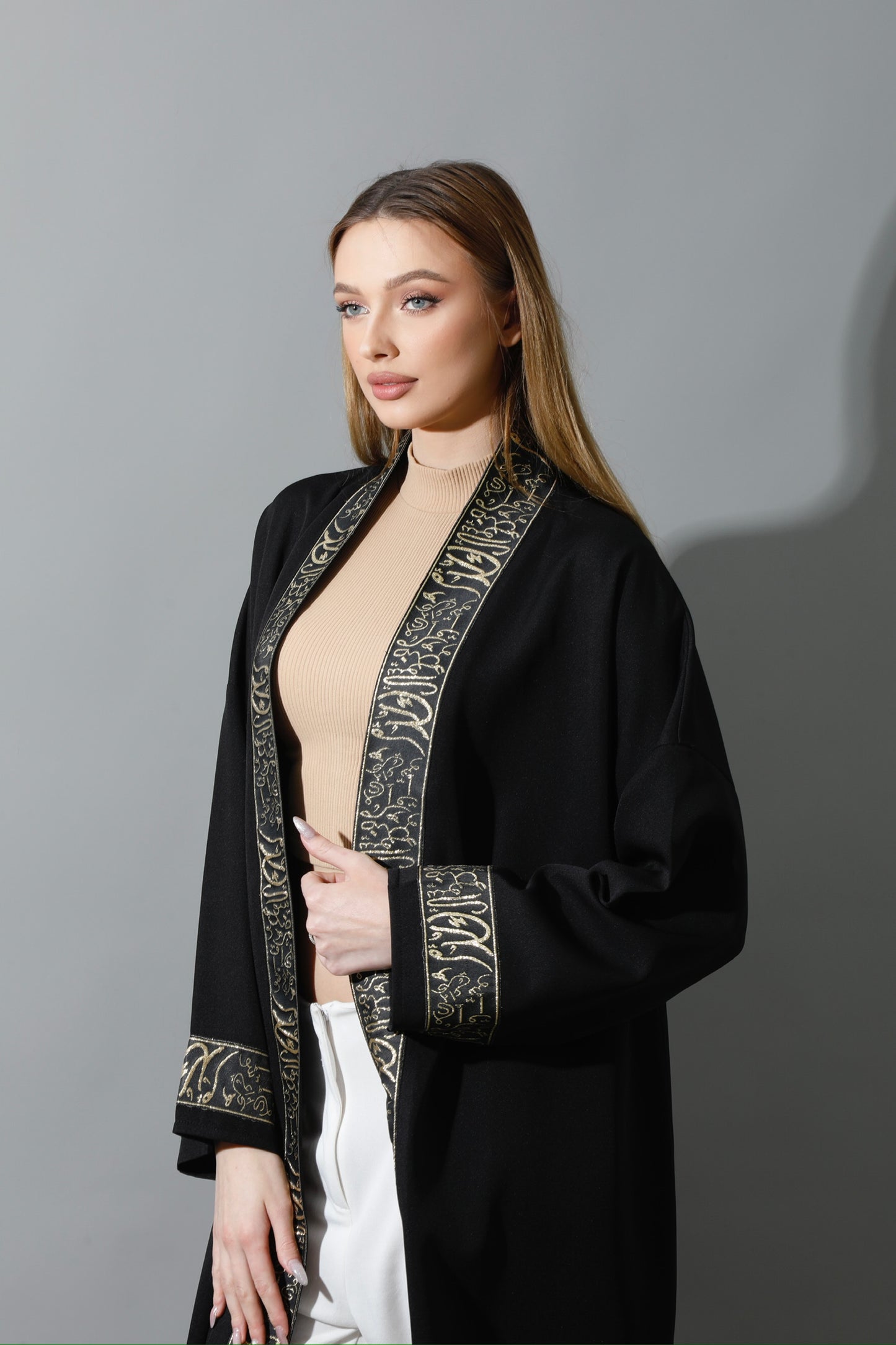 Arabic Long Kaftan - Black & Gold