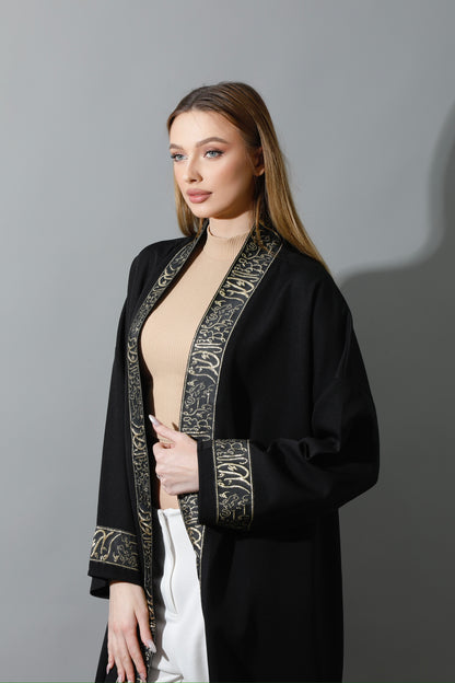 Arabic Long Kaftan - Black & Gold