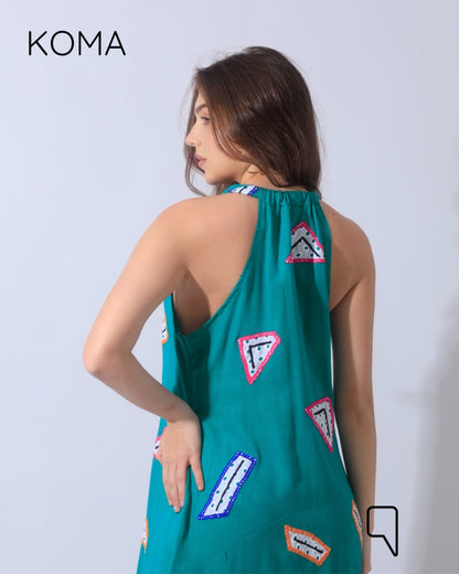 Paulina V Neck Maxi Dress - Multicolored