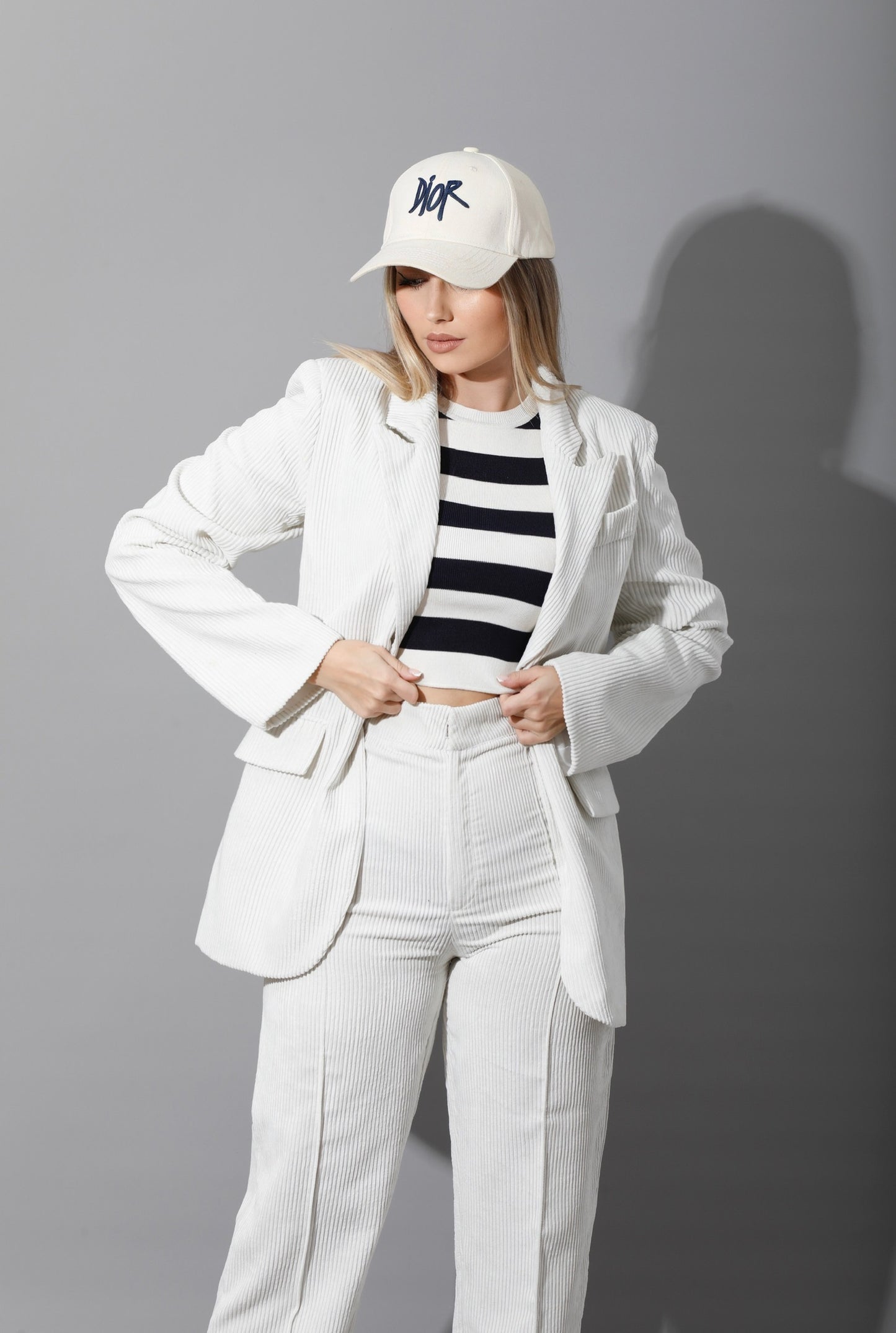 Tailored Oversized Suits - White Velvet