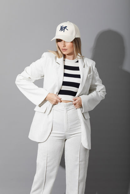 Tailored Oversized Suits - White Velvet