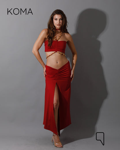 Layton Tied Up Co-Ord - Maroon